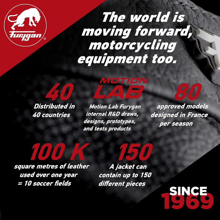 Furygan Jet Lady D3O & EVO Motorradhandschuhe für Damen - 100% Lederhandfläche - Touchscreen-Kompati