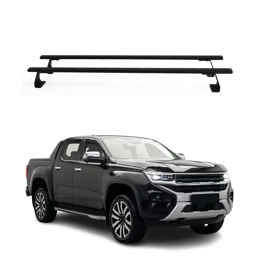 OMAC Heavy Duty Dachträger Querträger kompatibel mit VW Amarok II 2023-2026 – 2 Stangen – Stahl Silb