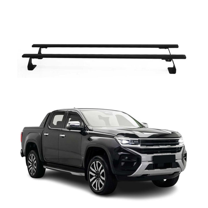 OMAC Heavy Duty Dachträger Querträger kompatibel mit VW Amarok II 2023-2026 – 2 Stangen – Stahl Silb