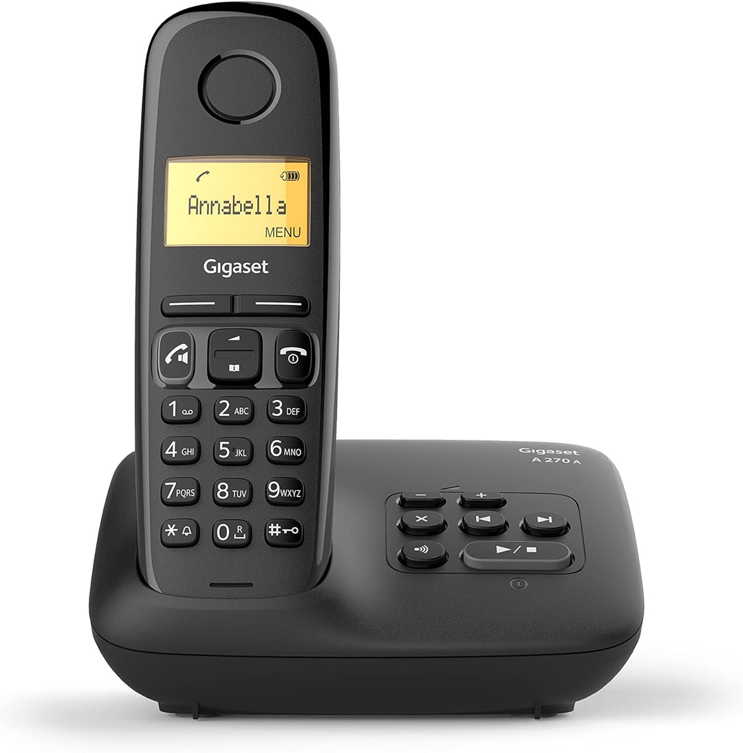 Gigaset A270A – Basic Schnurloses Heimtelefon mit grossem Display, Anrufbeantworter und Freisprechei