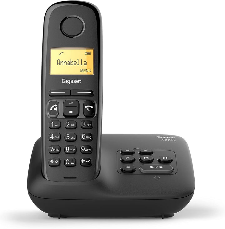 Gigaset A270A – Basic Schnurloses Heimtelefon mit grossem Display, Anrufbeantworter und Freisprechei