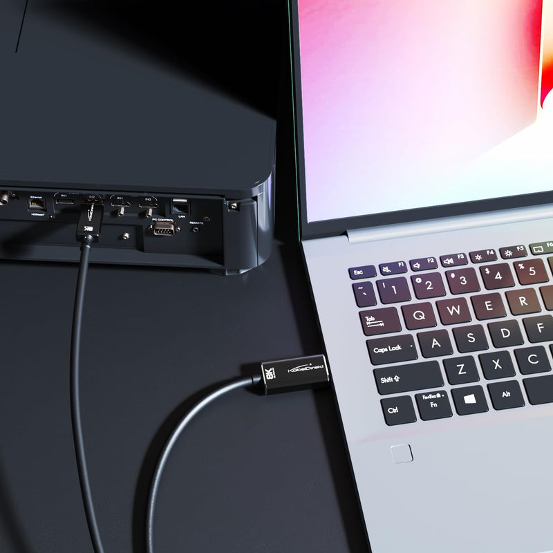 KabelDirekt – 8K/4K DisplayPort 1.4 auf HDMI 2.1 Adapter Kabel mit bruchfesten Metallsteckern – 1,8