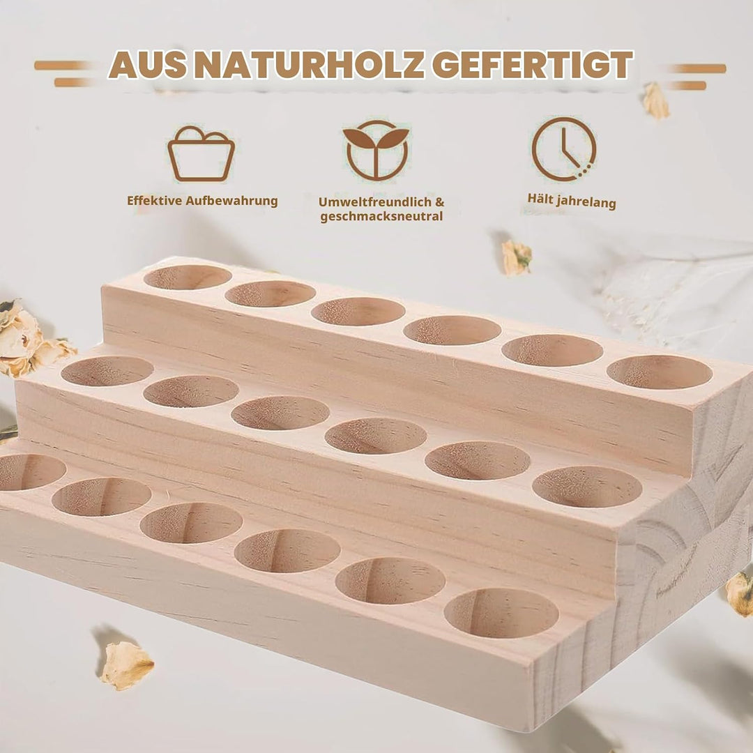 3-Lagen mit 18 Loch Hölzern für Ätherisches Öl Display Ständer, Aromatherapie Öle Organizer Ätherisc