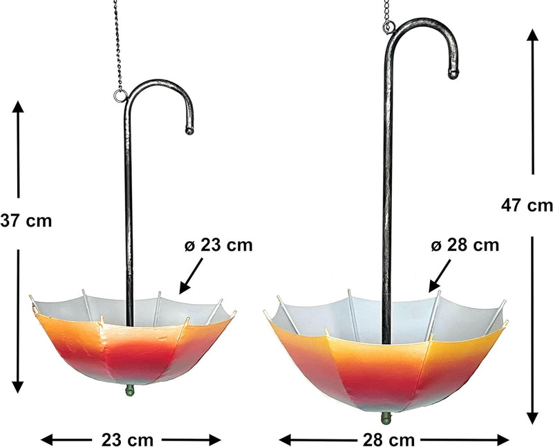 DanDiBo Blumenampel Metall Hängeampel mit Topf Innen Aussen Regenschirm Hängepflanzen 2er Set 96258