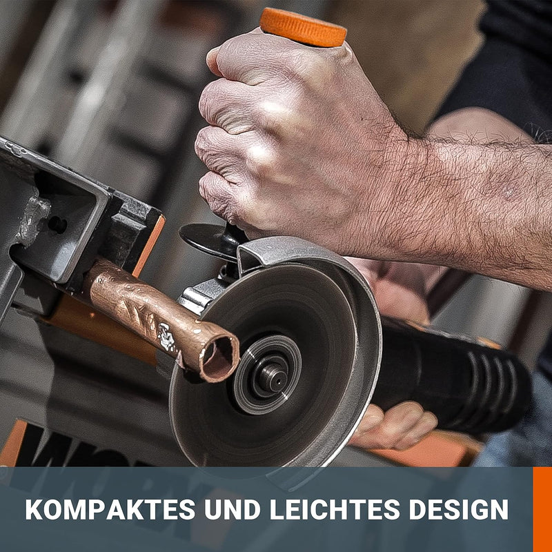 WORX WX800.9 Li-Ion Akku-Winkelschleifer 20V – Kompakter Schleifer mit schmalem Körper & Zusatzhandg