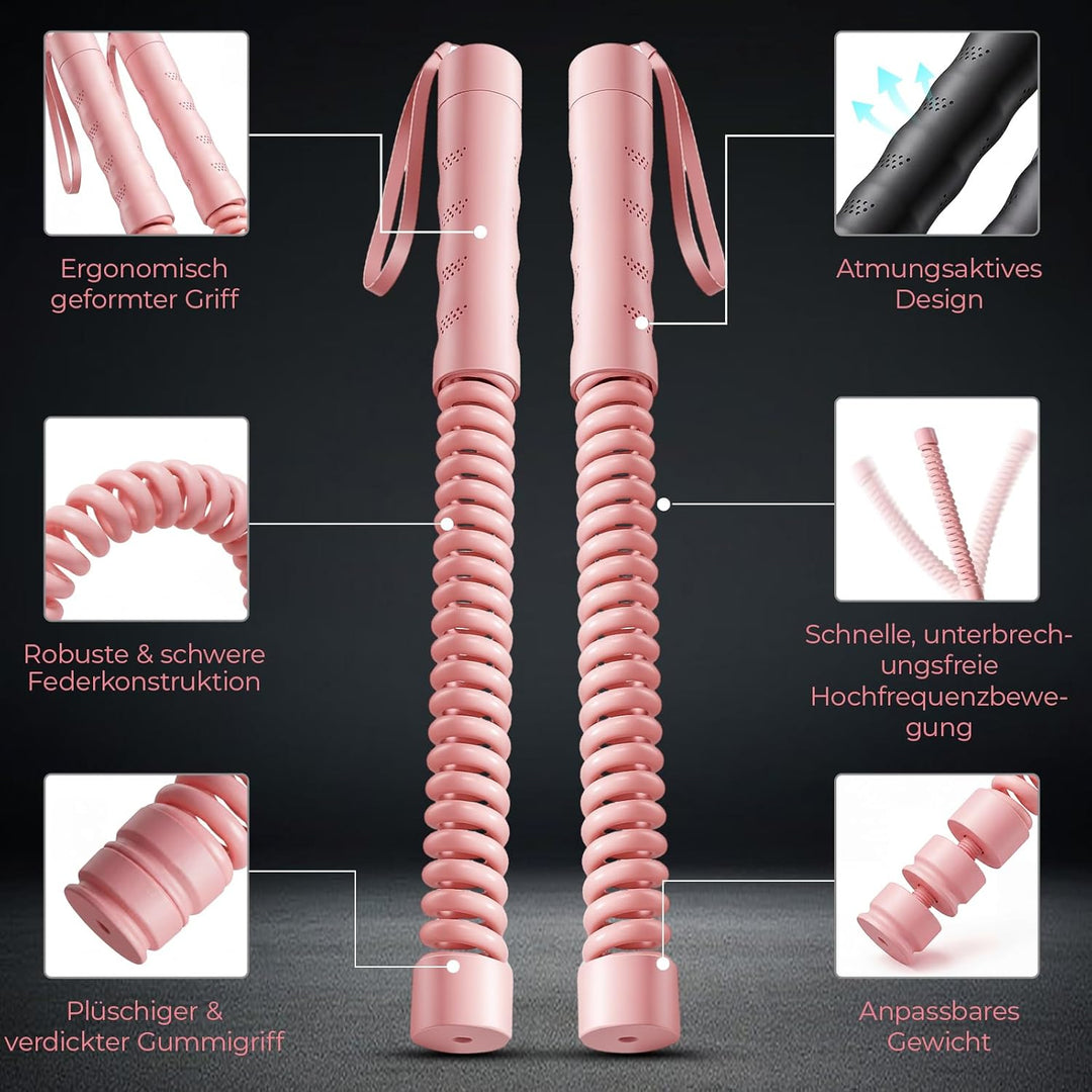 Battle Rope ohne Seil für das Heimtraining, Ropeless Battle Ropes mit 4 x 50 g Gegengewichten & Aufb