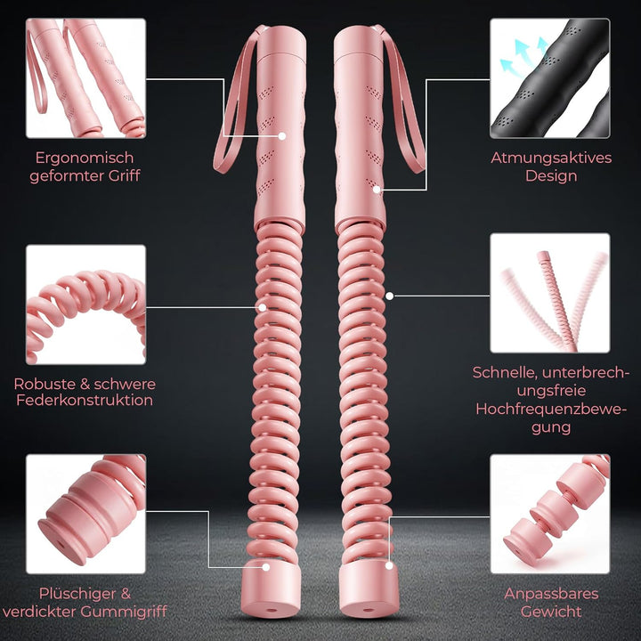 Battle Rope ohne Seil für das Heimtraining, Ropeless Battle Ropes mit 4 x 50 g Gegengewichten & Aufb