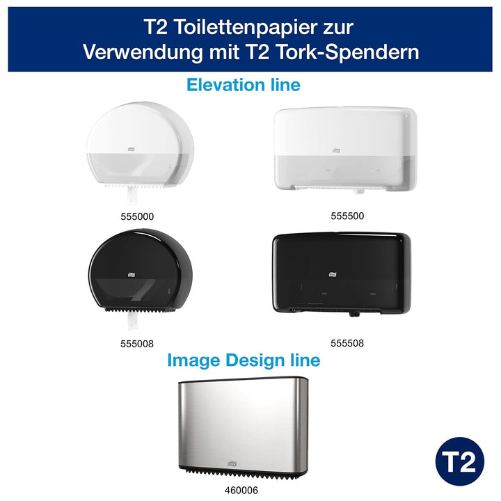 Tork Mini Jumbo Toilettenpapier Natur T2, Advanced-Qualität, 2-lagig, 12 × 170 m, 120377