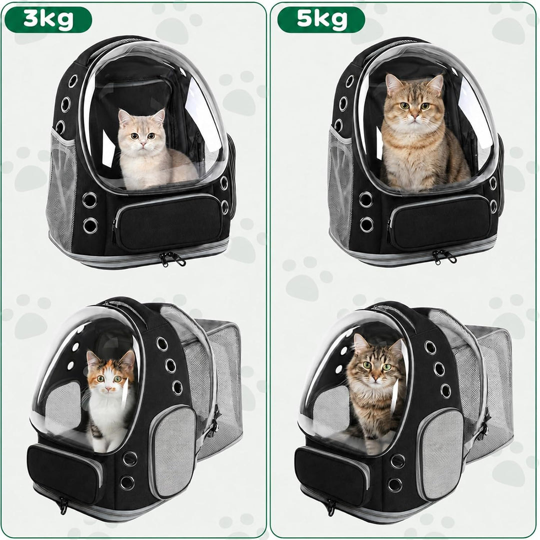 Erweiterbar Katzenrucksack mit Fenster Katzenrucksack Hunderucksack Geeignet für 3–5 kg 42x32x26-56c