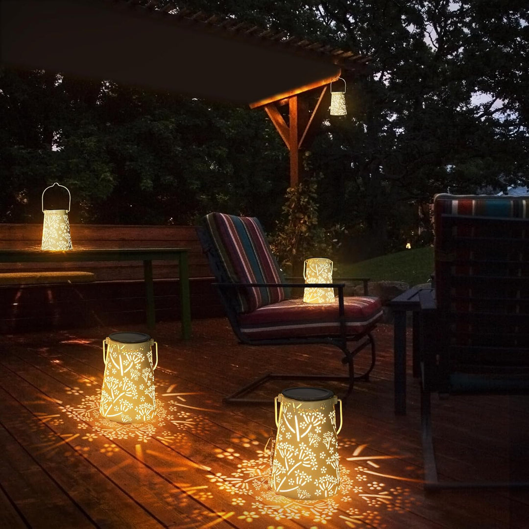 Geschenke für Frauen, JOYCREATOR Solarlaternen für Aussen 2 Stück, LED Solar laterne für Draussen IP