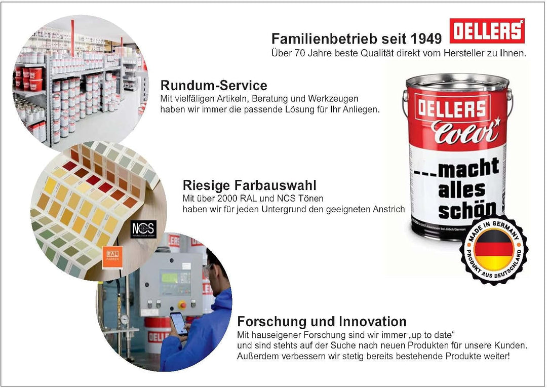 OELLERS Anti Rust, 1 Liter, RAL 9010 Reinweiss, 3in1 Metallschutzlack, Rostschutzlack, Grundierung u