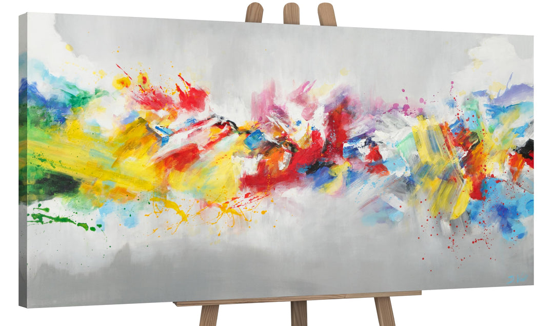 YS-Art Abstrakt Design Acryl Gemälde auf Leinwand buntes Leben handgemalt Wandbilder Wohnzimmer mode