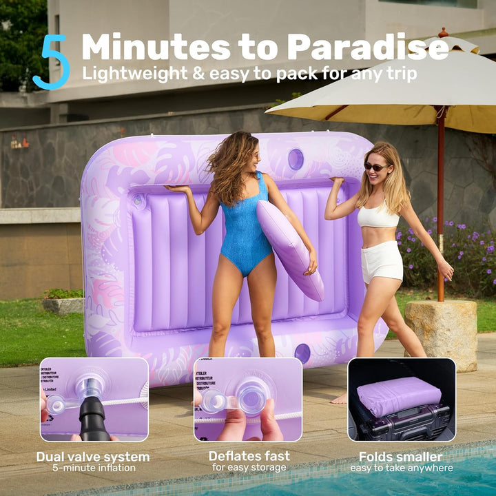 SLOOSH Aufblasbare Tanning Pool, 70" x 46"/ 85" x 57" Grosse aufblasbarer Luftmatratze für Erwachsen