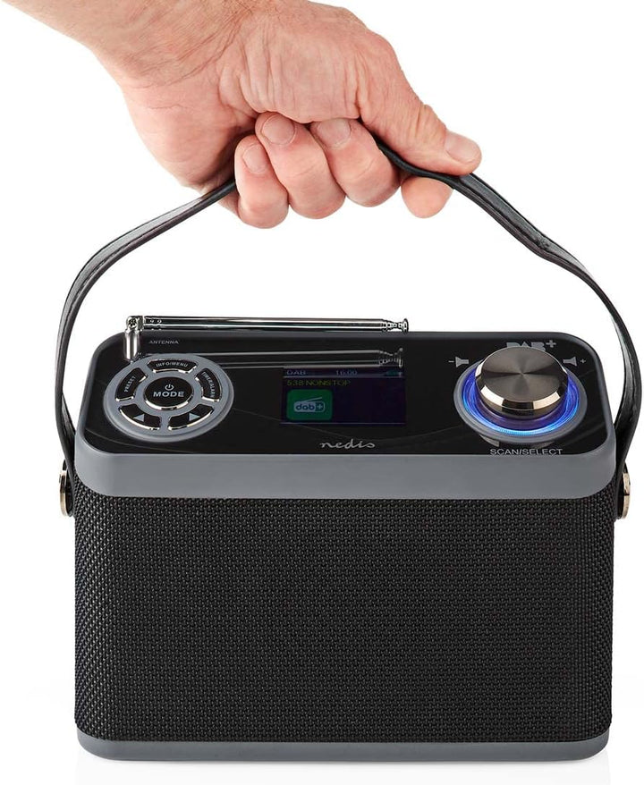 Nedis DAB+ Radio | Tisch Ausführumg | DAB+ / FM | 2.4" | Farbbildschirm | Batteriebetrieben/Netzstro