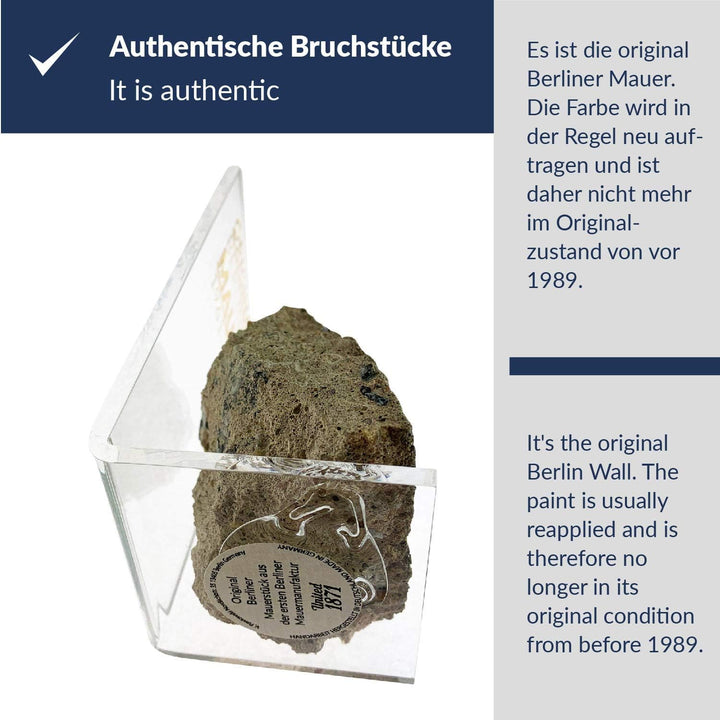 ORIGINAL Berliner Mauer-Stein | authentisches Stück mit Echtheitszertifikat | Handarbeit direkt aus