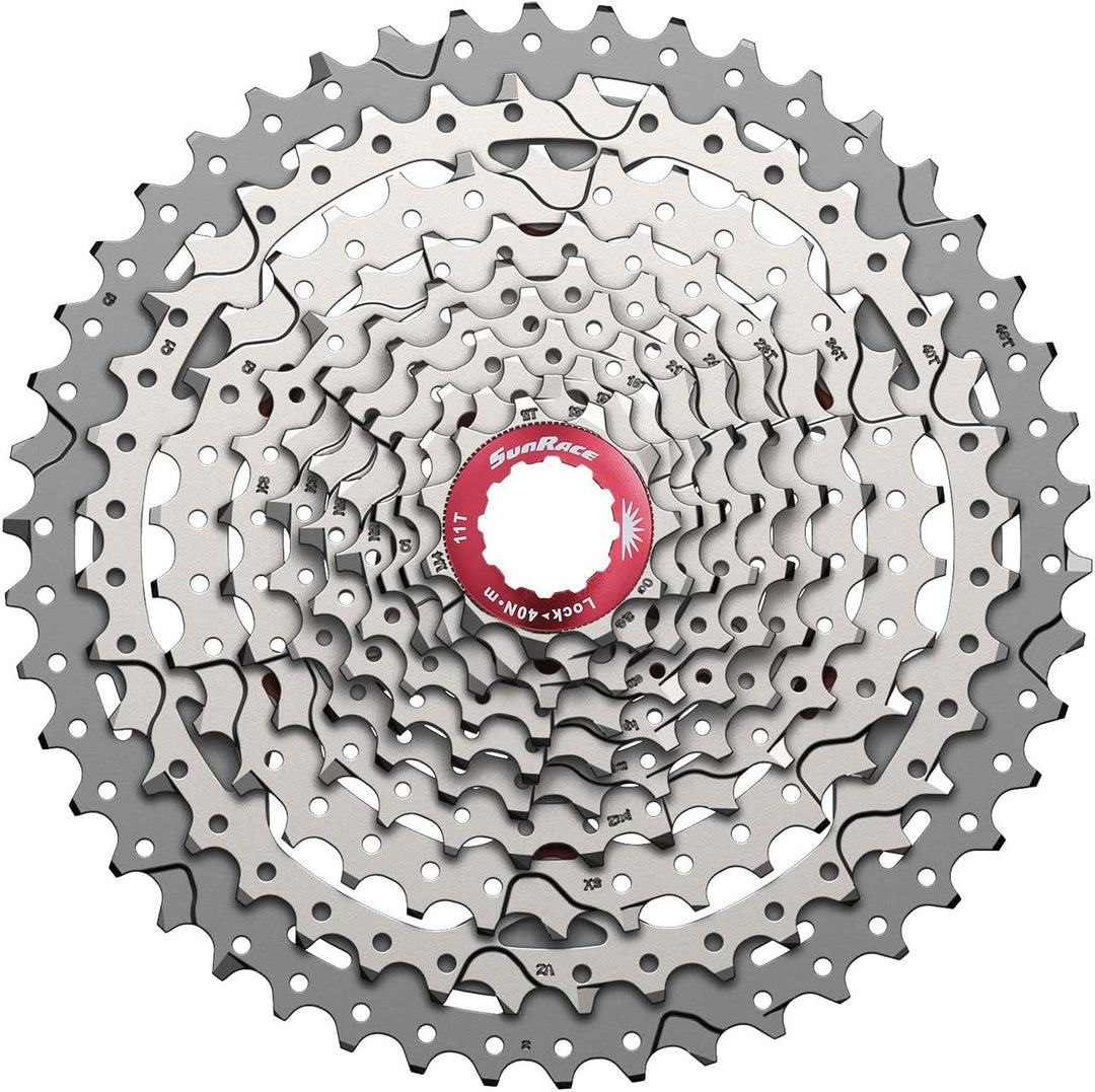 SunRace Unisex – Erwachsene Csmx3 Kassettenzahnkranz 10-fach Silber, 10-fach Silber