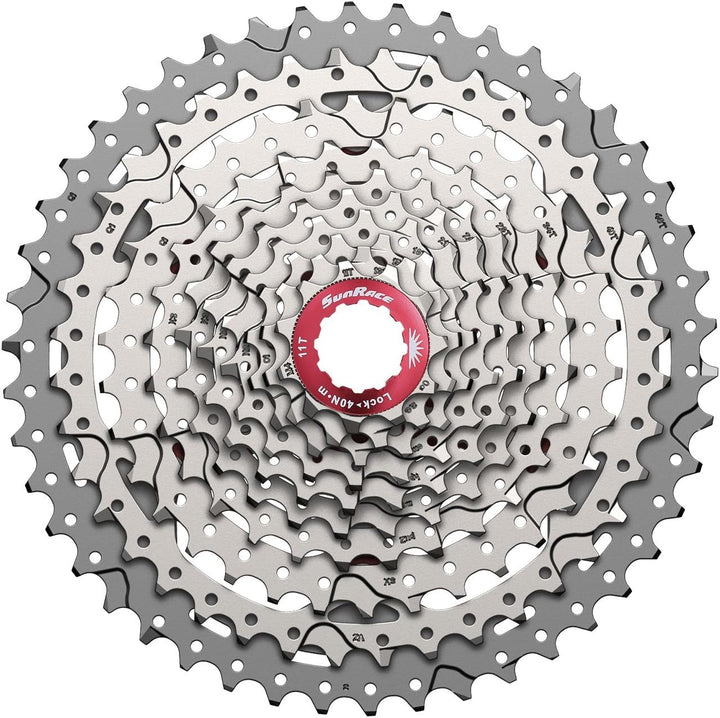SunRace Unisex – Erwachsene Csmx3 Kassettenzahnkranz 10-fach Silber, 10-fach Silber