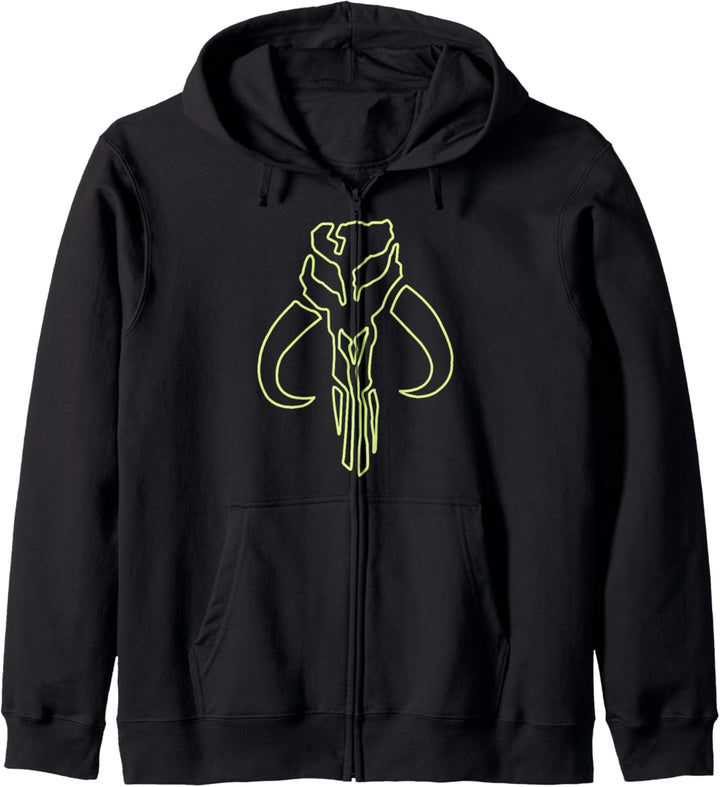 Star Wars Mandalorian Green Outline Mythosaur Skull Kapuzenjacke