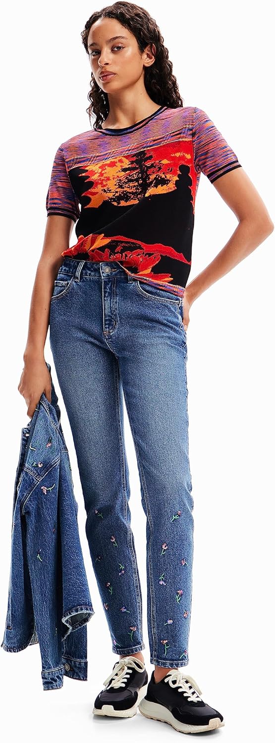 Desigual Damen Ts_alejandría T-Shirt S Orange, S Orange