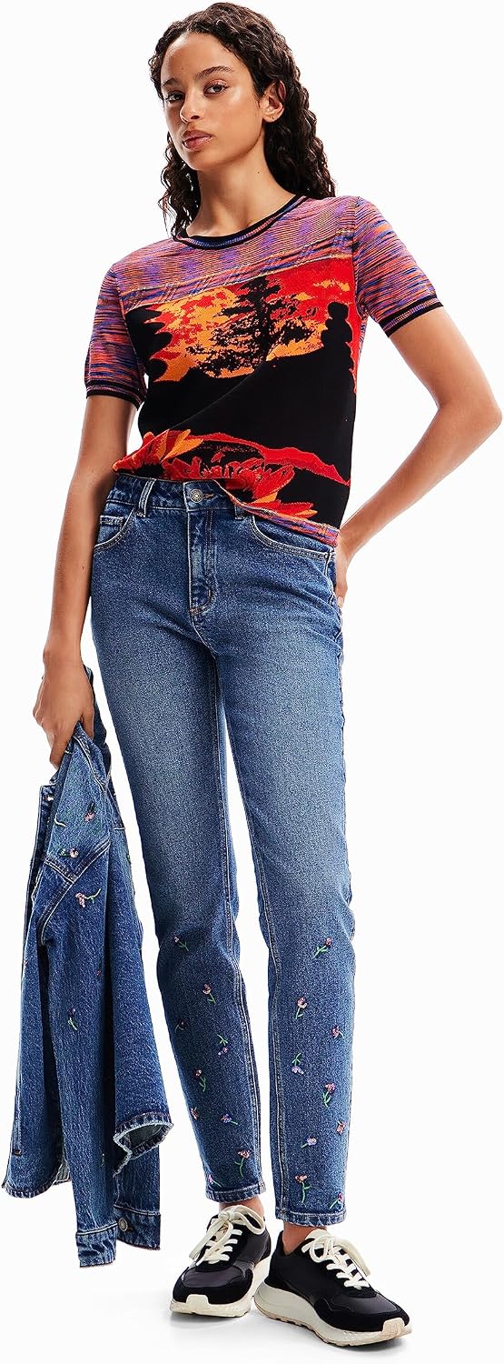 Desigual Damen Ts_alejandría T-Shirt S Orange, S Orange