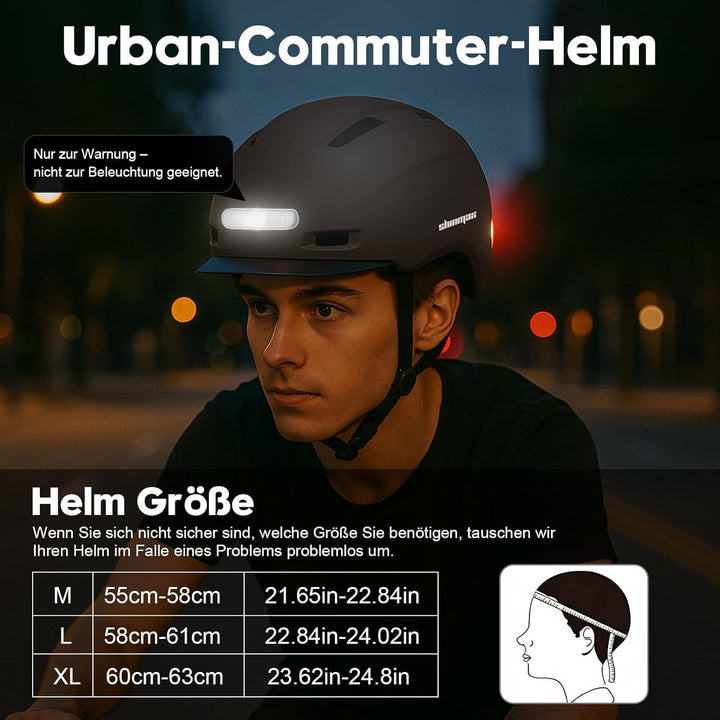 Shinmax Fahrradhelm Herren Damen, Helm Fahrrad mit USB Licht 5 Modi Fahrradhelm mit Visier, Mountain