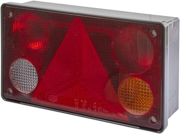 HELLA - Heckleuchte - Glühlampe - Anbau/geschraubt - Lichtscheibenfarbe: mehrfarbig - Stecker: Flach