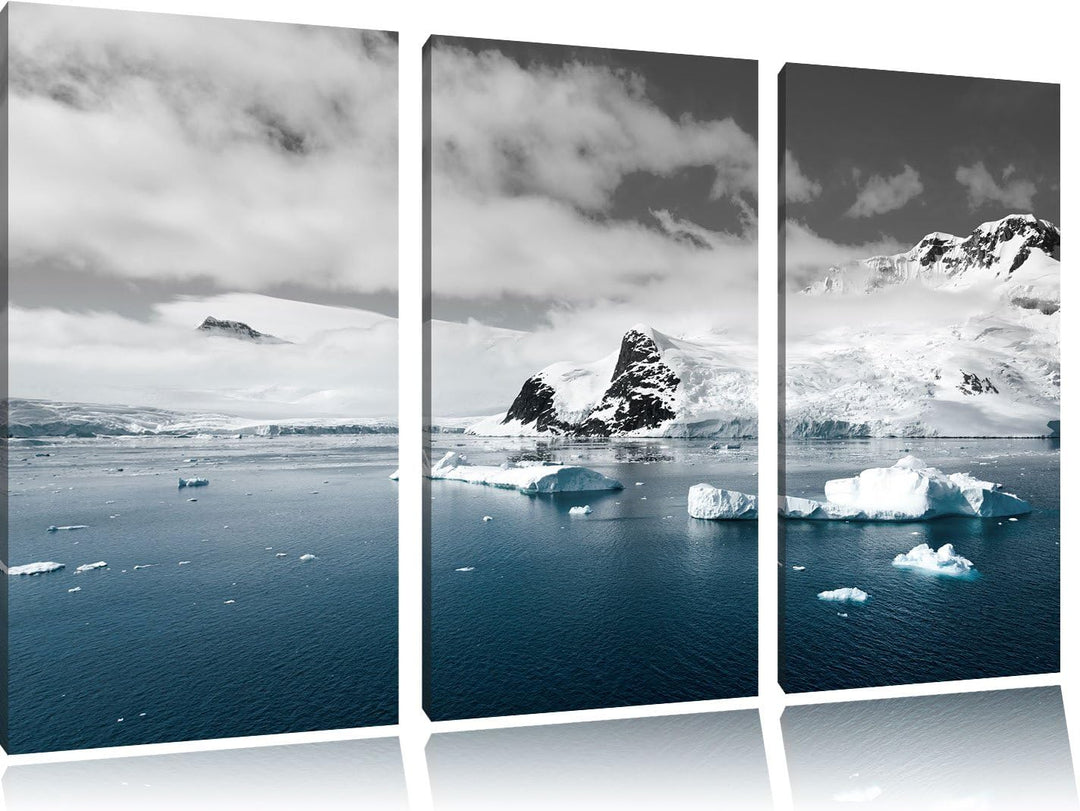 Pixxprint Winterlandschaft in der Antarktis als Leinwandbild/Grösse: 3 Teilig (120x80) cm/Wandbild/K