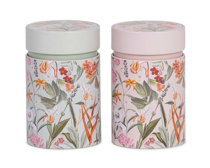 Eigenart CASE Mira 2er Set Vorratsdose rund Weissblech 7,5x 7,5x 11,7 cm, dekorative Aufbewahrungsdo