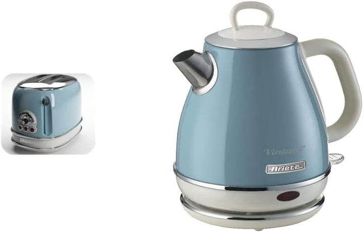 Ariete 155 Vintage Toaster mit 2 Scheiben & 2868/05 Vintage Wasserkocher, 1600, lackiertes Metall, b