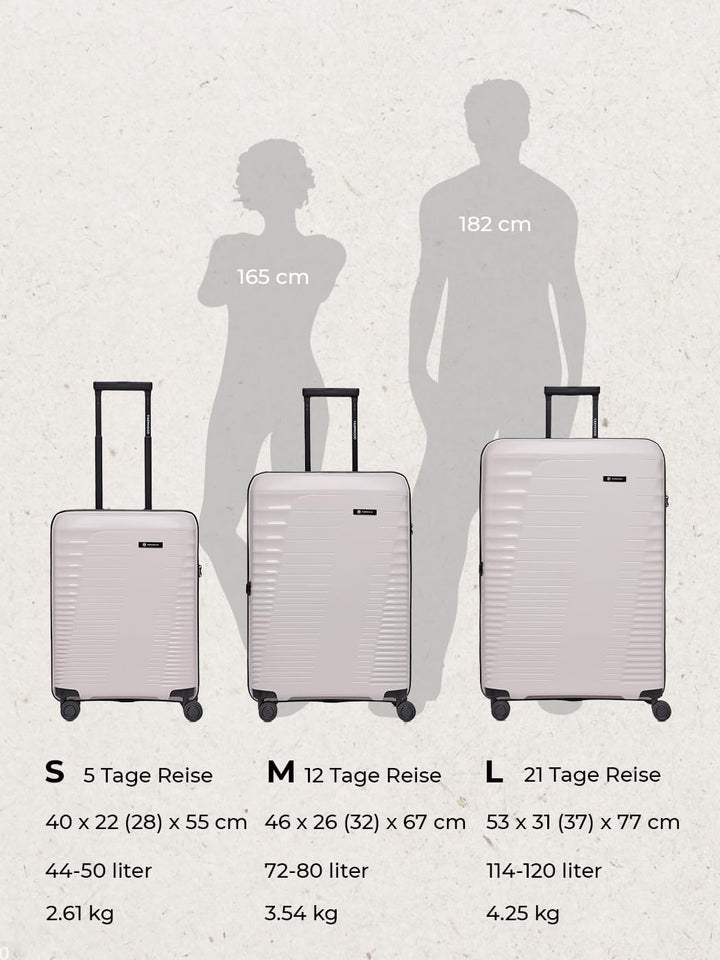Eco Edition Mittelgrosser Hartschalen Koffer nachhaltig | Trolley 44 x 26 x 67 cm mit Dehnfalte von
