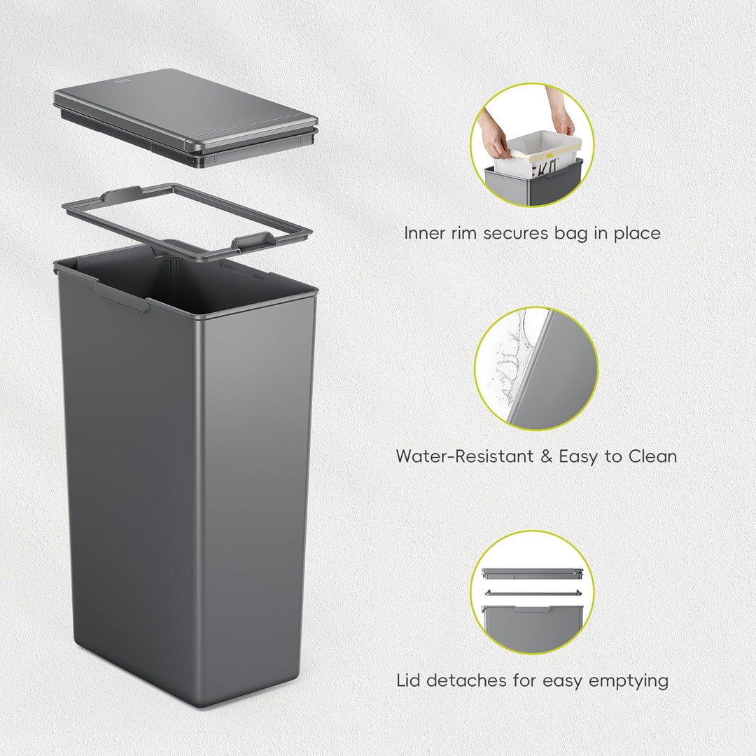 EKO - Morandi Küchenabfalleimer - Plastic Touch Recycling Mülleimer - Perfekt für Küche & Zuhause, d