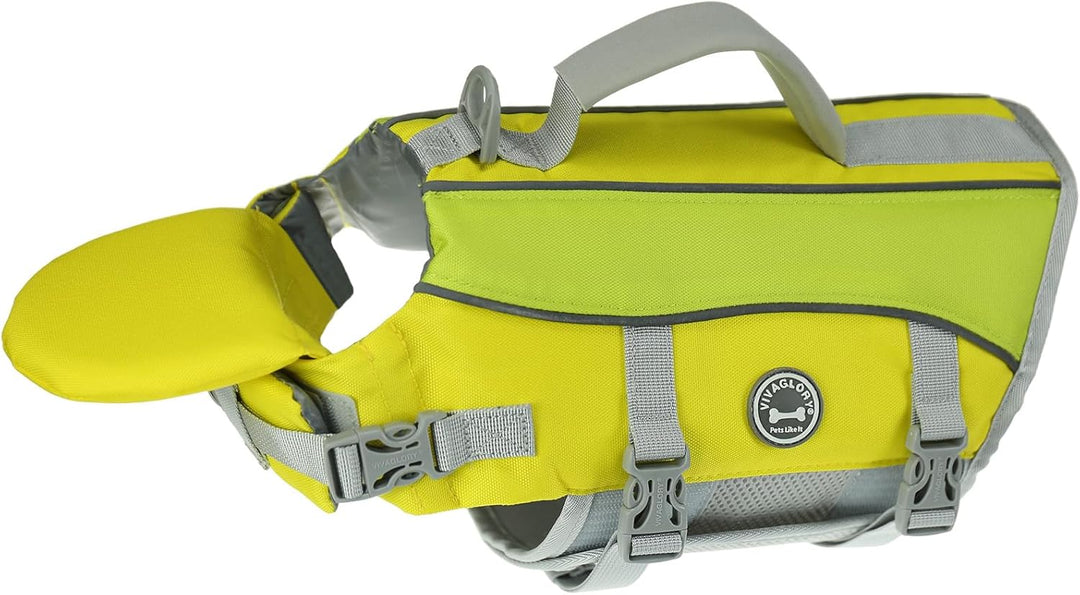 VIVAGLORY Front Float Schwimmweste Hund, Hundeschwimmweste für Bootfahren, Schwimmweste with Kopfstü