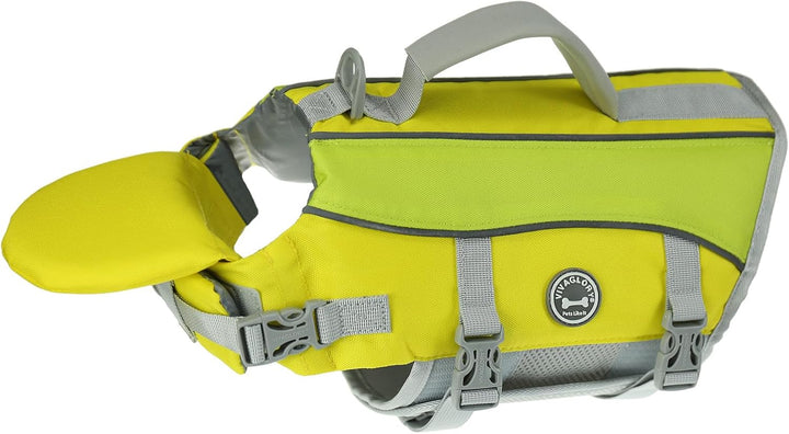 VIVAGLORY Front Float Schwimmweste Hund, Hundeschwimmweste für Bootfahren, Schwimmweste with Kopfstü