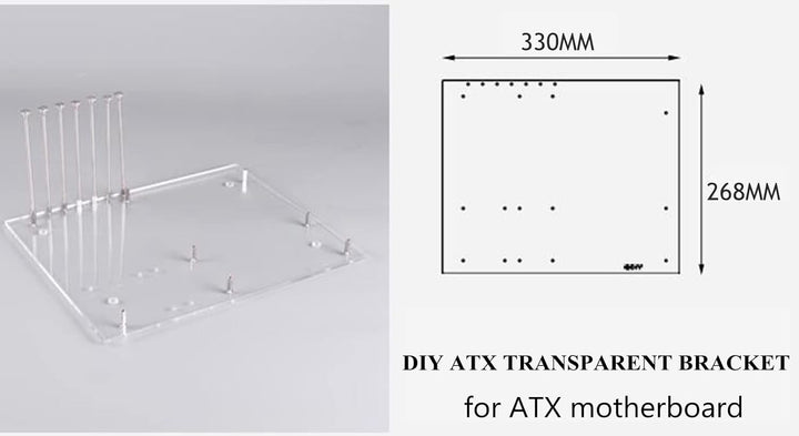 Tonysa ATX Motherboard Halterung,Transparenter Acryl Computer Rahmen,DIY Standfuss für ATX Motherboa