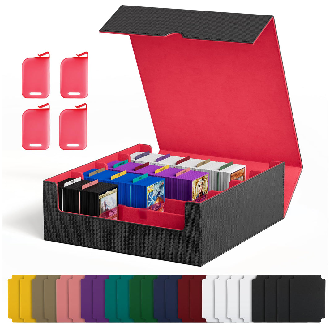 Kartenaufbewahrungsbox für Trading Cards, 2400+ MTG Commander Deck Box mit 24pcs bunten Teilern, Kar