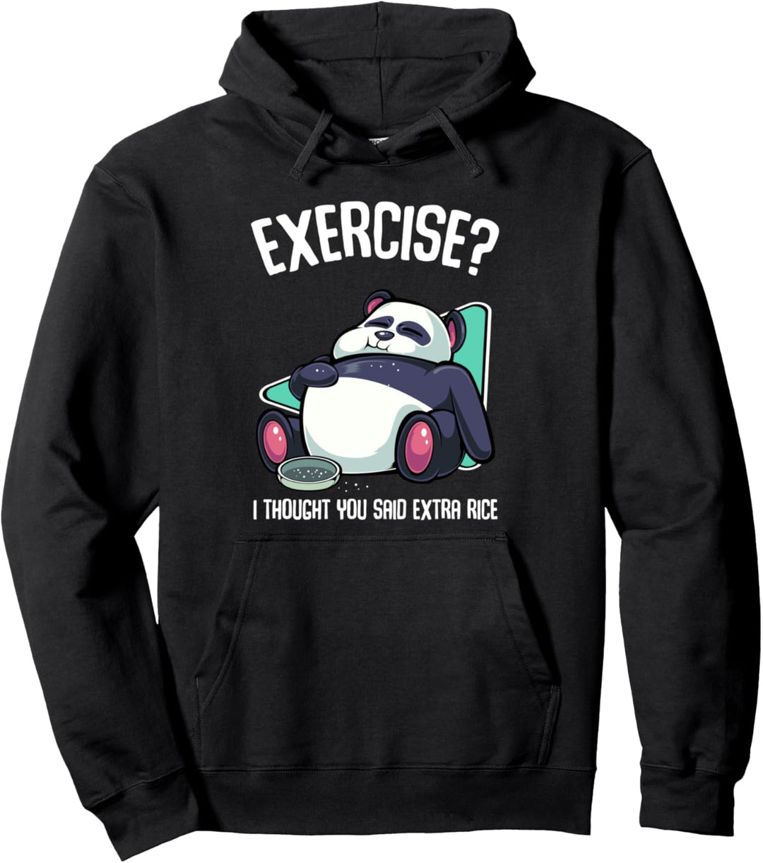 Exercise I Thought You Said Extra Rice Panda Kawaii Süss Reis Pullover Hoodie
