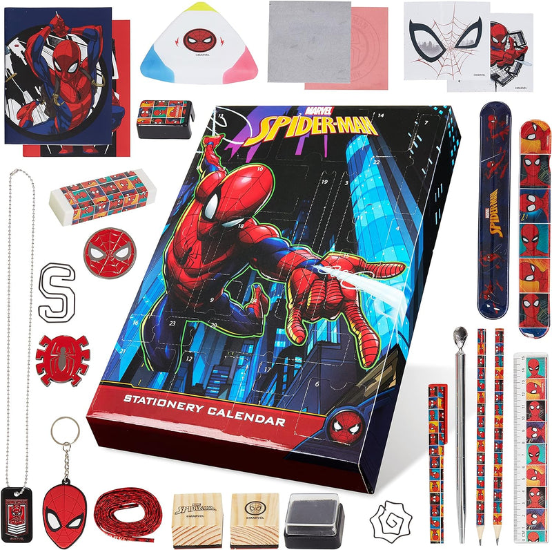 Marvel Avengers Adventskalender 2022 Kinder Spiderman Weihnachts Adventskalender Schreibwaren (Spide