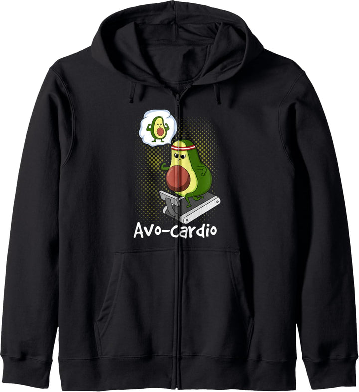 AvoCardio lustige Avocado Kardio laufen Übung Pun Gym Gesche Kapuzenjacke