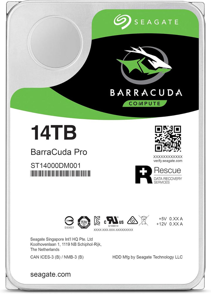 Seagate HDD int. 3,5 14TB Barracuda Pro 14TB BarraCuda Pro, mit Daten-Wiederherstellung, 14TB BarraC