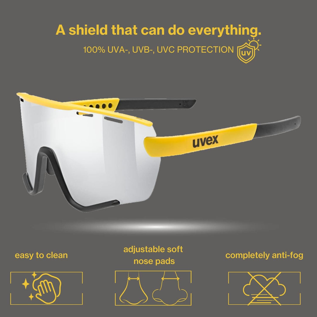 uvex Unisex Sportstyle 236 Set Sportbrille (1er Pack) Einheitsgrösse sunbee-black matt/silver, Einhe