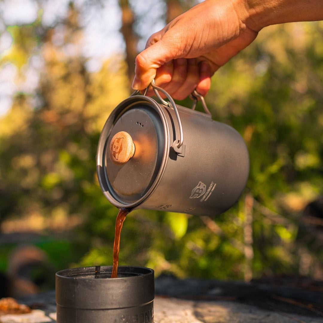 Bestargot Camping Titanium Topf Becher Tasse Outdoor,750ml max French Press Titan Campinggeschirr Ka