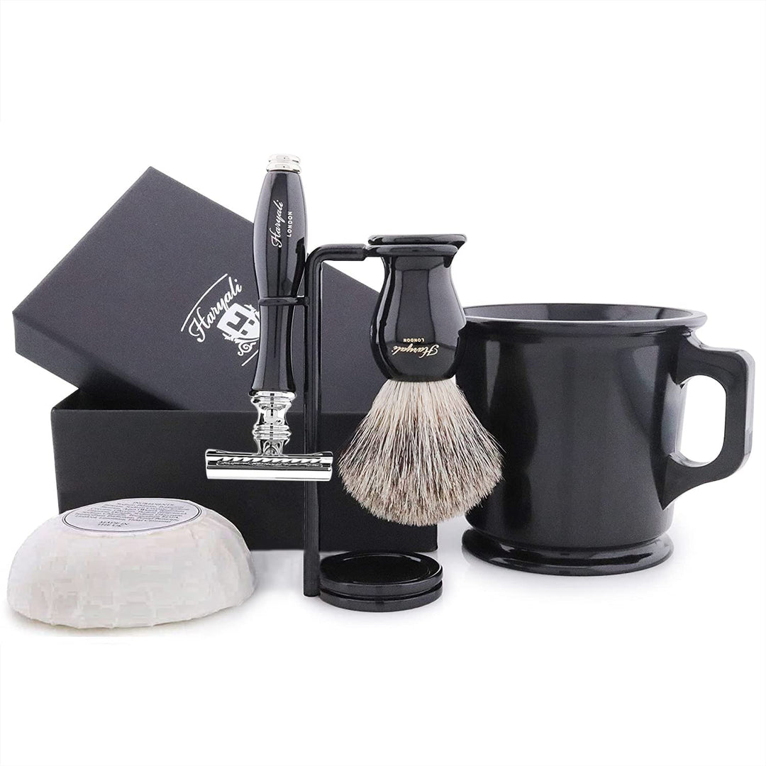 Alt Schule Komplett Rasier Sets mit Pinsel Becher DE Sicherheits Rasierer & Seife Geschenk set