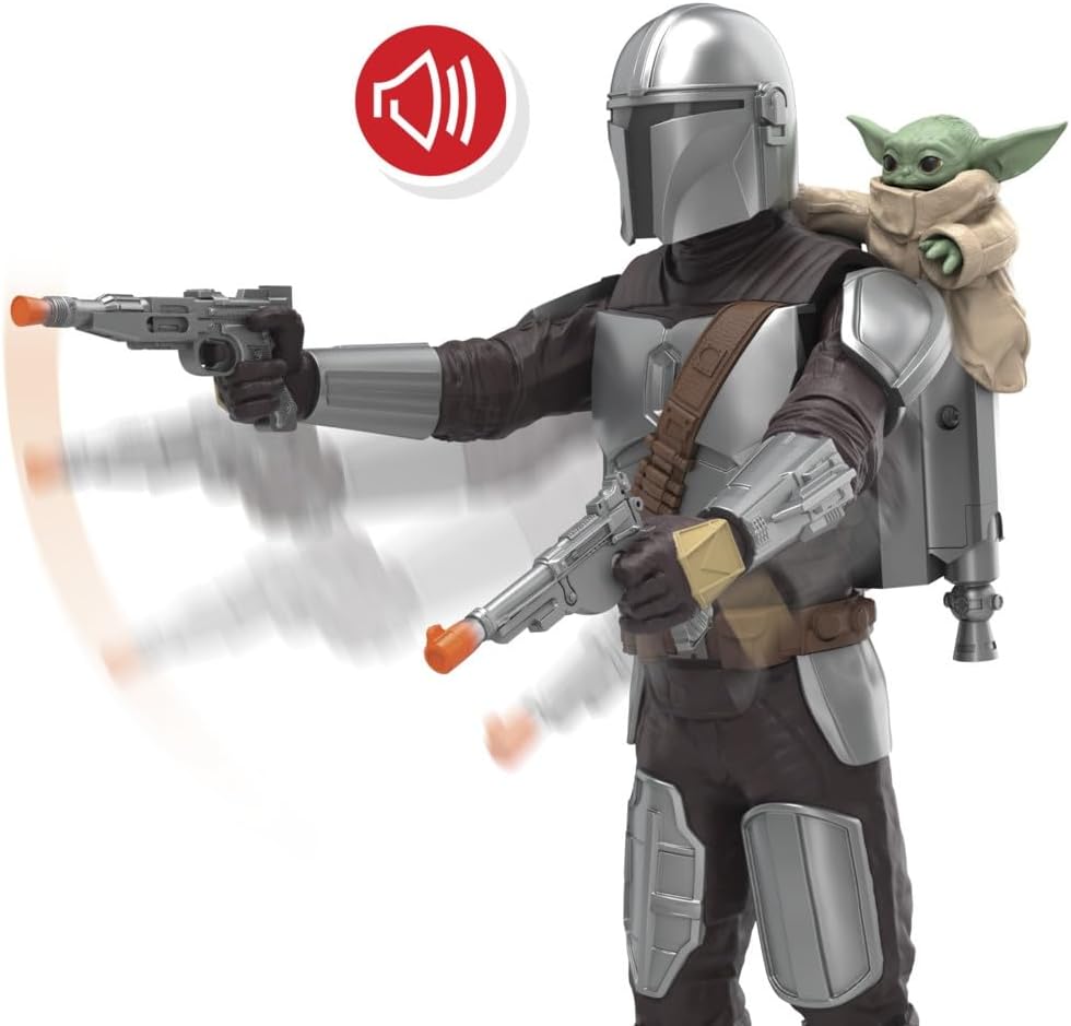 Star Wars The Mandalorian & Grogu Kopfgeldjäger-Blaster, Action-Figur (28 cm) mit Soundeffekten, int