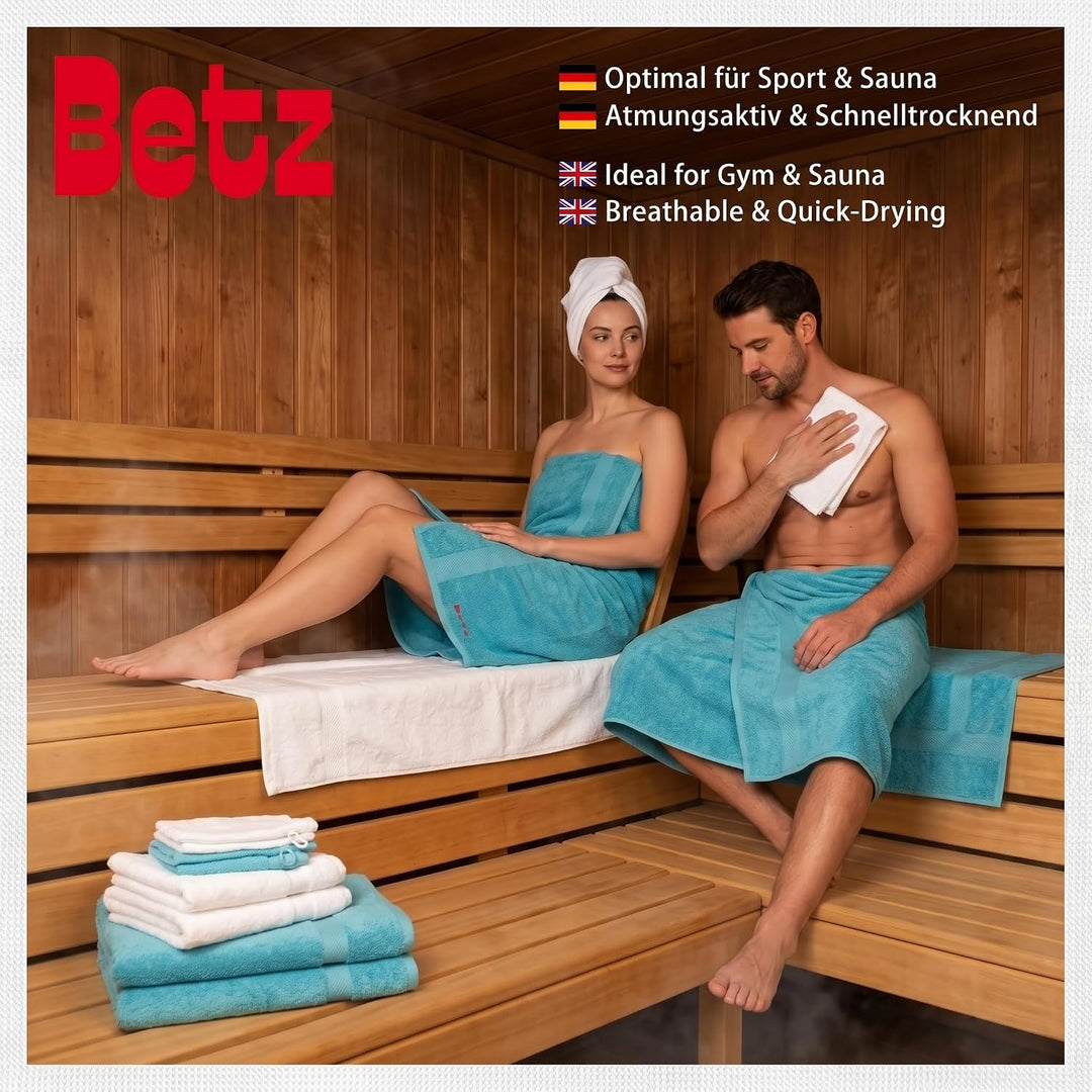 Betz 12-TLG. Handtuch Set Premium 100% Baumwolle 2 Duschtücher 4 Handtücher 2 Gästetücher 2 Seiftüch
