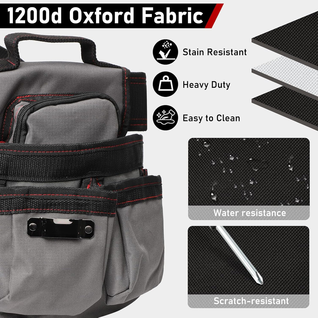 Werkzeuggürtel Herren, Magnetische Werkzeugtasche Gürtel mit 7 Taschen, Abnehmbare und Verstellbare