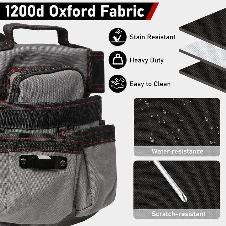 Werkzeuggürtel Herren, Magnetische Werkzeugtasche Gürtel mit 7 Taschen, Abnehmbare und Verstellbare