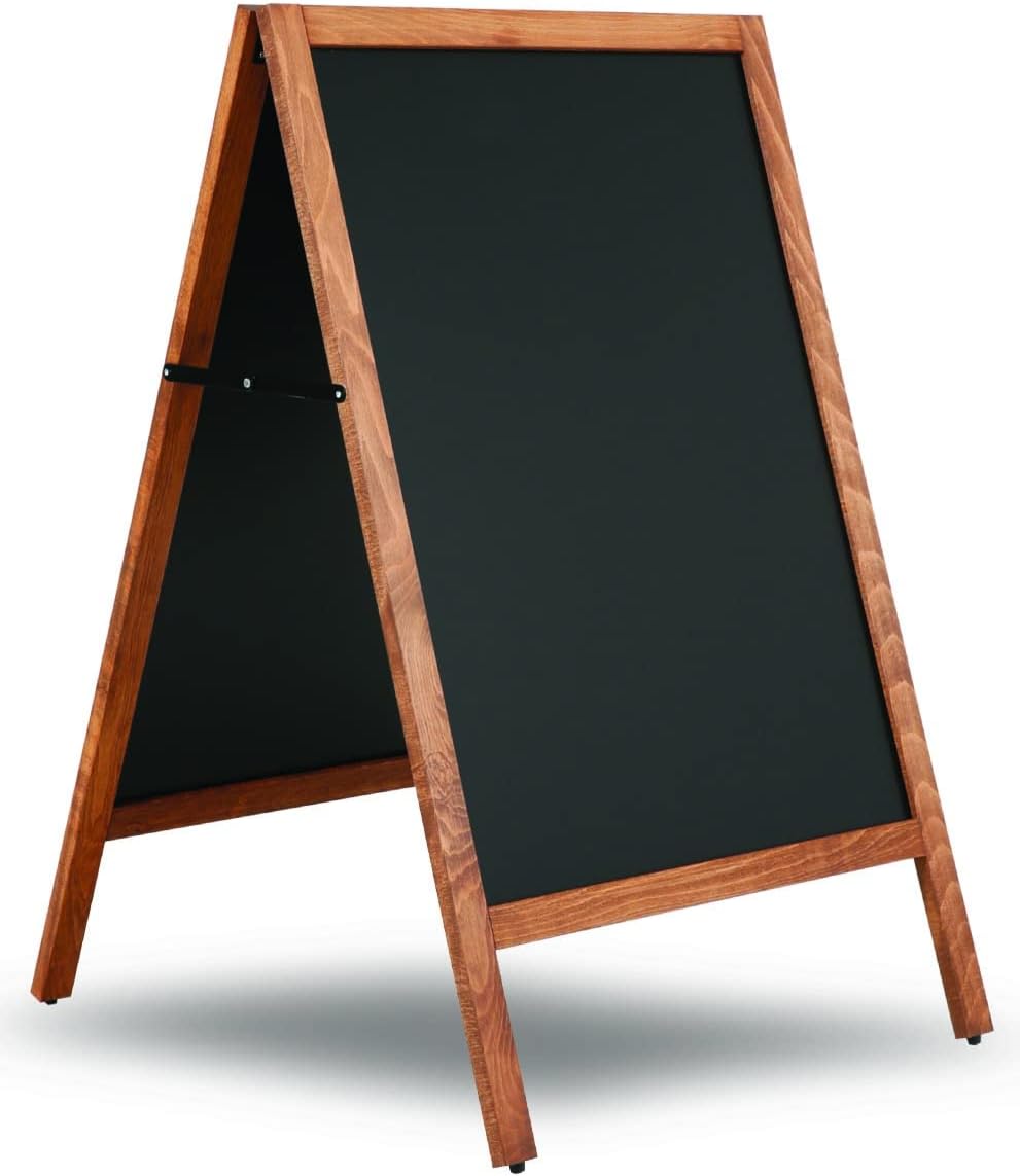 Kreidetafel Kundenstopper Keitum Wood Line | hochwertiges, wetterfestes Buchenholz | zwei 78x59cm Kr