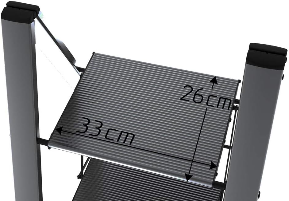 Svelt Aero Light Aluminium Tritthocker 3 Stufen Schwarz