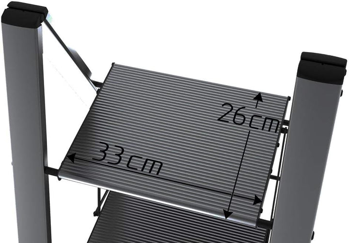 Svelt Aero Light Aluminium Tritthocker 3 Stufen Schwarz