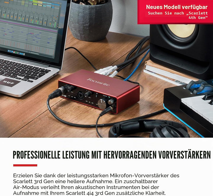Focusrite Scarlett 4i4 3. Gen USB-Audio-Interface für Aufnahmen, Kompositionen und Streaming — High-